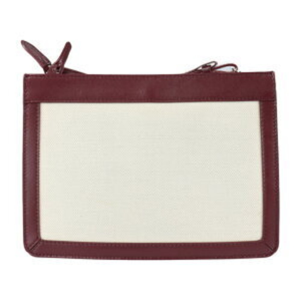 Balenciaga canvas Navy Red Beige Pochette messenger Shoulder Bag Burgundy Tan - Picture 3 of 9